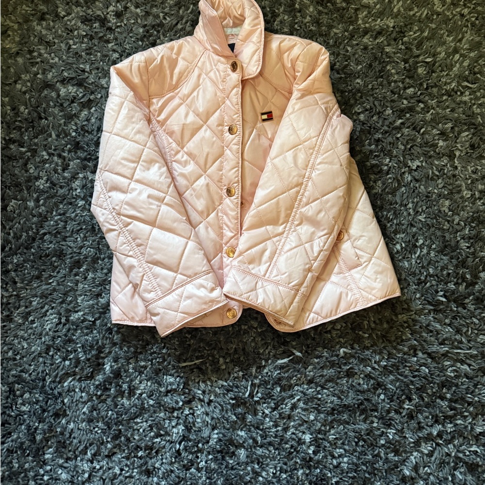 Tommy Hilfiger Light Pink Quilted Kids Puffer Jacket